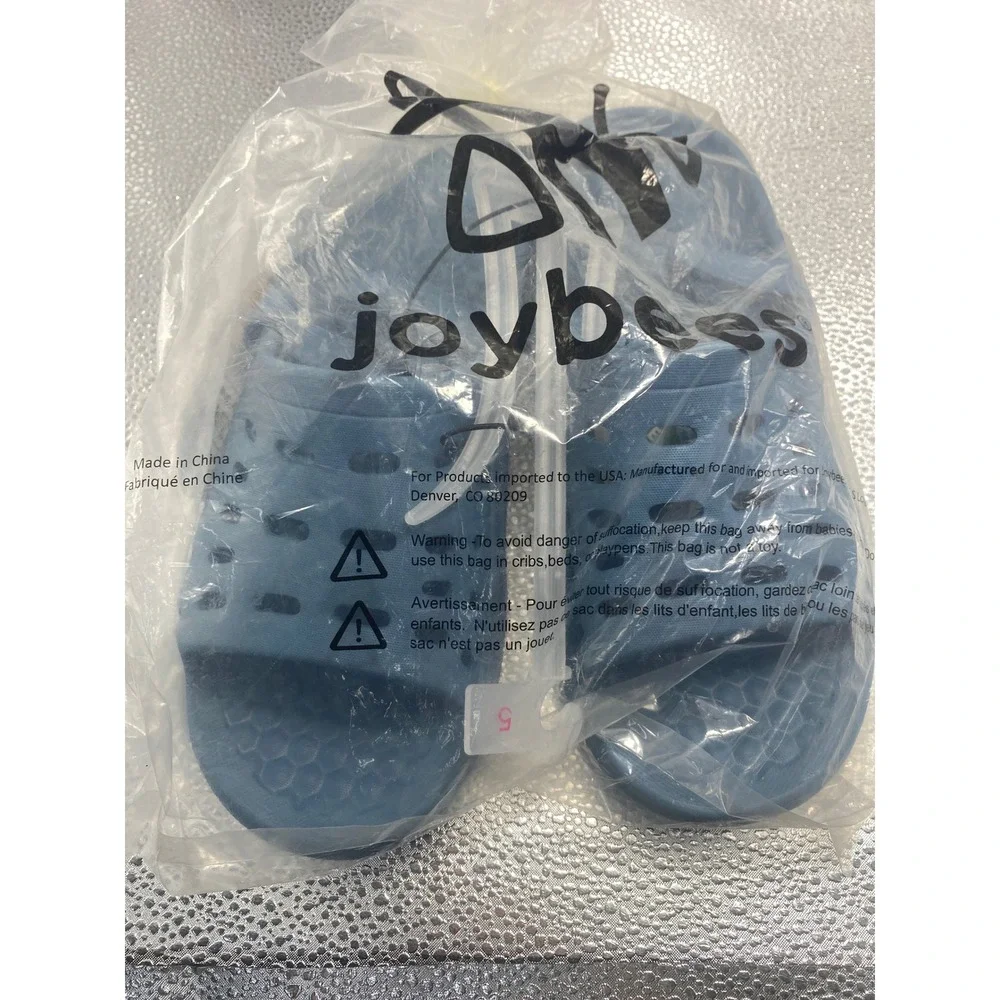 Joybees Kids Blue EVA Slip On Slide Sandals Lightweight Waterproof Size 2 NWT